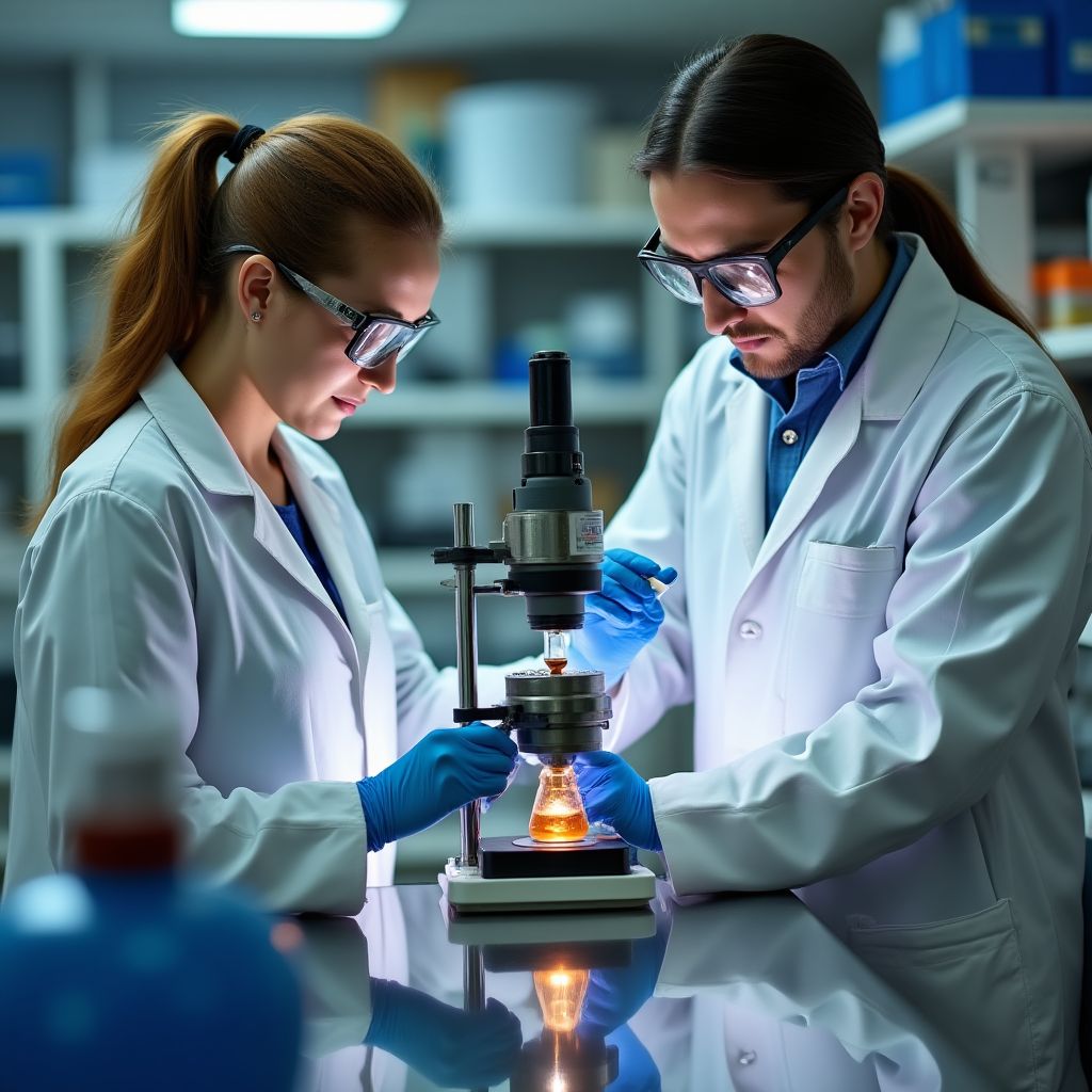 Research lab testing new extraction methods
