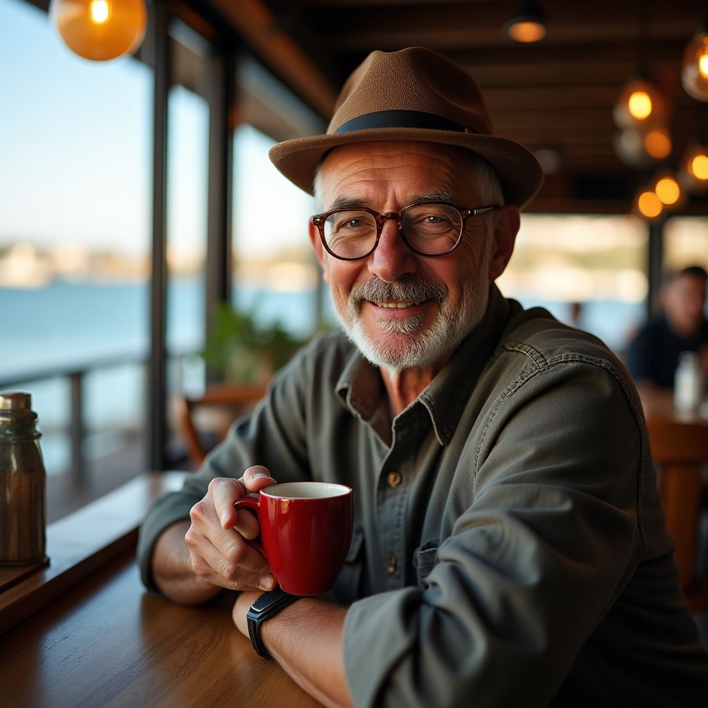 International visitor praising Australian coffee